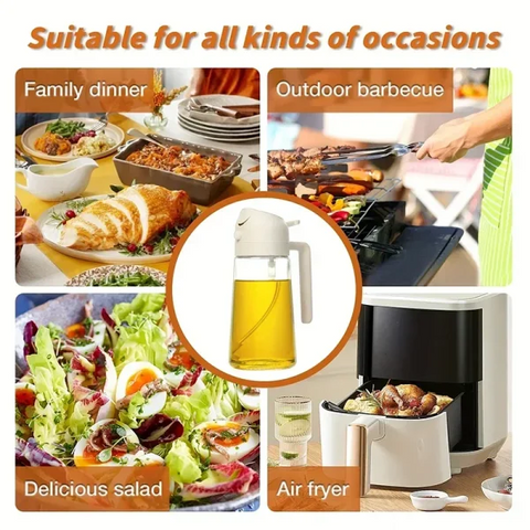 Multi-functional 2-in-1 Oil Spray Bottle for Kitchen Use 500ML - Himpall