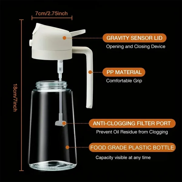 Multi-functional 2-in-1 Oil Spray Bottle for Kitchen Use 500ML - Himpall