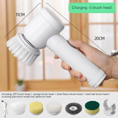 Multi-functional Electric Cleaning Brush for Kitchen and Bathroom - White