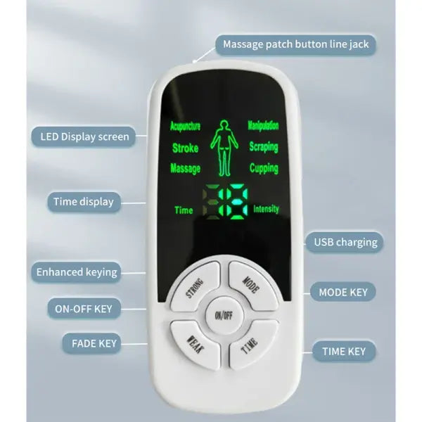 Multi-functional Pulse Electric Muscle Stimulator Back Body Massage Tens Acupuncture Meridian Physiotherapy Digital