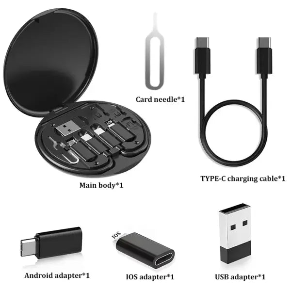 Multi USB Type Adapter Cable Kit 60W Charging Universal Set