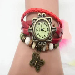 Multicolor Leather Vintage Quartz Dress Watch for Stylish Elegance - Himpall