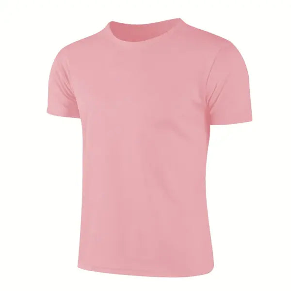Multicolor Quick Dry Short Sleeve Sport T-Shirt for Fitness Training - Pink / 4XL