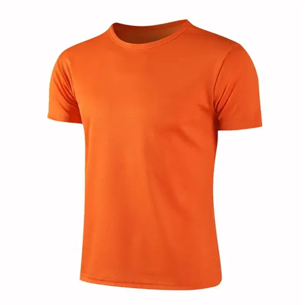 Multicolor Quick Dry Short Sleeve Sport T-Shirt for Fitness Training - Orange / XXXL