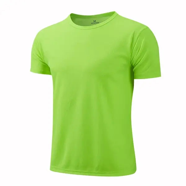 Multicolor Quick Dry Short Sleeve Sport T-Shirt for Fitness Training - Fluorescent green / XXL
