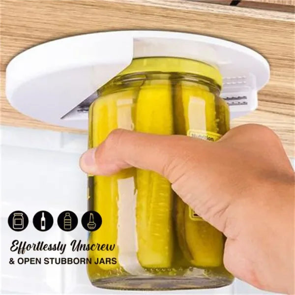 Multifunctional Jar Opener and Lid Remover for Effortless Kitchen - White