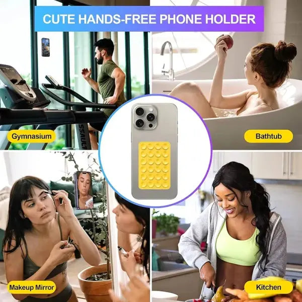 Multifunctional Mobile Phone Silicone Suction Cup 24 Square Mobile Phone Single-Sided Case Anti-Slip Holder Mount