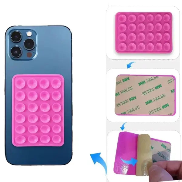 Multifunctional Mobile Phone Silicone Suction Cup 24 Square Mobile Phone Single-Sided Case Anti-Slip Holder Mount