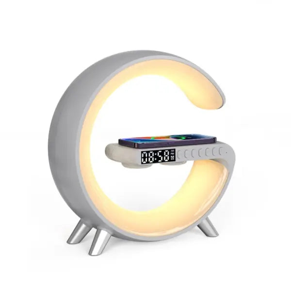 Multifunctional Wireless Charging Atmosphere Light and Bluetooth Speaker - Light Grey / AU