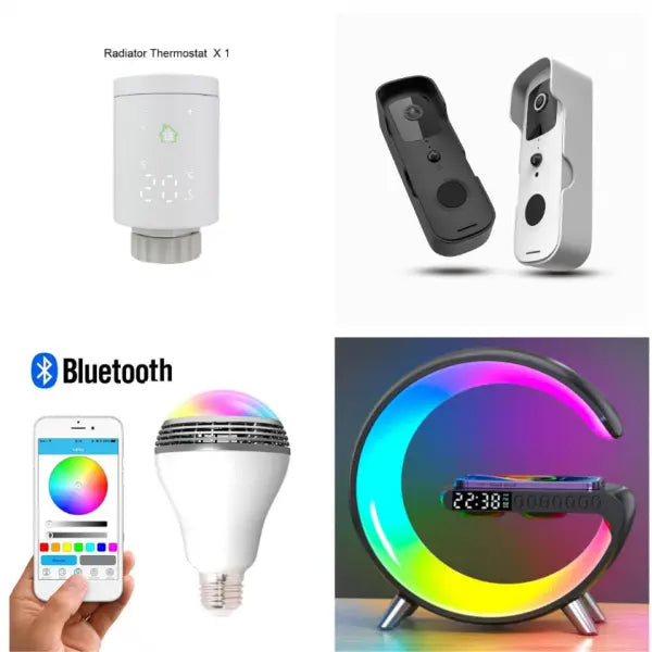 Multifunctional Wireless Charging Atmosphere Light and Bluetooth Speaker - Set10 / AU