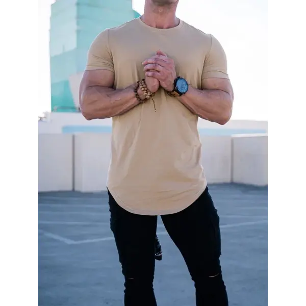 Muscle Fitness T-shirt Summer Men’s Athleisure Workout short sleeve T-shirt High Quality cotton Men T-shirt Gym Sport