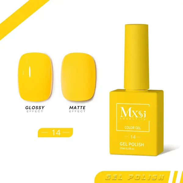 Mxsi 15ml Gel Nail Polish - Professional UV/LED Soak Off Nail Art Varnish & Top Coat - Mxsi 14 / CHINA