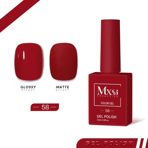 Mxsi 15ml Gel Nail Polish - Professional UV/LED Soak Off Nail Art Varnish & Top Coat - Mxsi 58 / CHINA