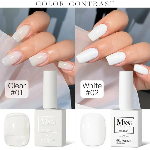 Mxsi 15ml Gel Nail Polish - Professional UV/LED Soak Off Nail Art Varnish & Top Coat