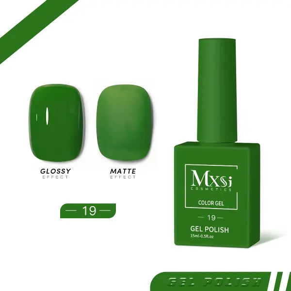 Mxsi 15ml Gel Nail Polish - Professional UV/LED Soak Off Nail Art Varnish & Top Coat - Mxsi 19 / CHINA
