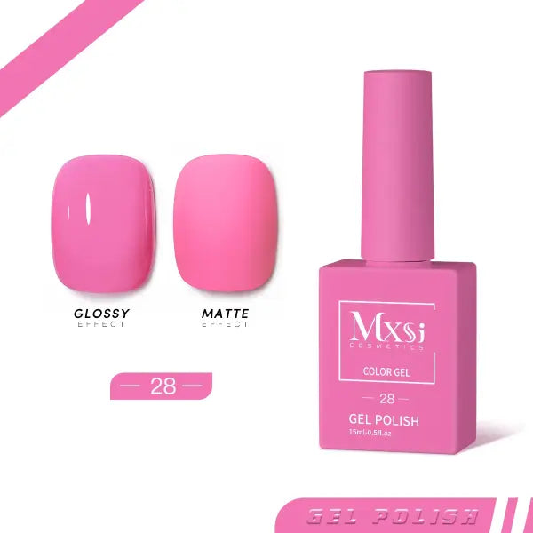 Mxsi 15ml Gel Nail Polish - Professional UV/LED Soak Off Nail Art Varnish & Top Coat - Mxsi 28 / CHINA
