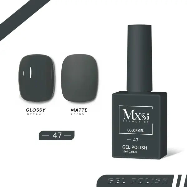 Mxsi 15ml Gel Nail Polish - Professional UV/LED Soak Off Nail Art Varnish & Top Coat - Mxsi 47 / CHINA