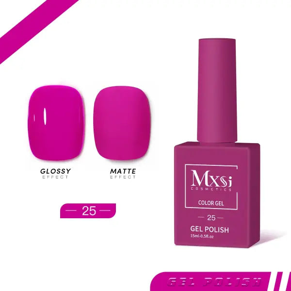 Mxsi 15ml Gel Nail Polish - Professional UV/LED Soak Off Nail Art Varnish & Top Coat - Mxsi 25 / CHINA
