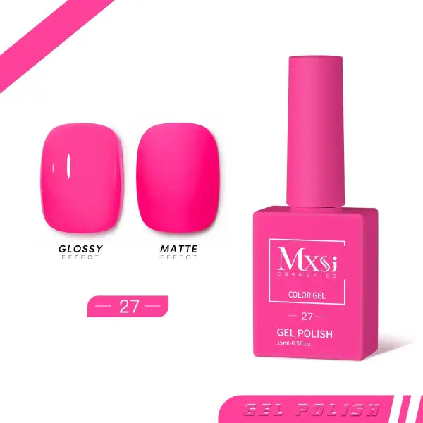 Mxsi 15ml Gel Nail Polish - Professional UV/LED Soak Off Nail Art Varnish & Top Coat - Mxsi 27 / CHINA