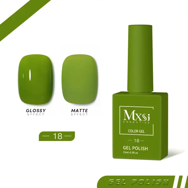 Mxsi 15ml Gel Nail Polish - Professional UV/LED Soak Off Nail Art Varnish & Top Coat - Mxsi 18 / CHINA