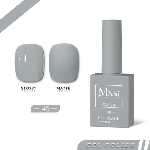 Mxsi 15ml Gel Nail Polish - Professional UV/LED Soak Off Nail Art Varnish & Top Coat - Mxsi 49 / CHINA