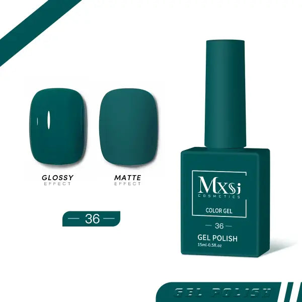 Mxsi 15ml Gel Nail Polish - Professional UV/LED Soak Off Nail Art Varnish & Top Coat - Mxsi 36 / CHINA