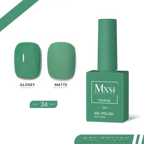 Mxsi 15ml Gel Nail Polish - Professional UV/LED Soak Off Nail Art Varnish & Top Coat - Mxsi 34 / CHINA