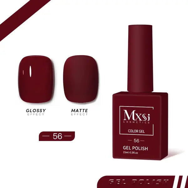 Mxsi 15ml Gel Nail Polish - Professional UV/LED Soak Off Nail Art Varnish & Top Coat - Mxsi 56 / CHINA