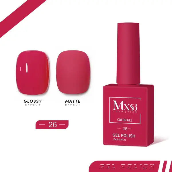 Mxsi 15ml Gel Nail Polish - Professional UV/LED Soak Off Nail Art Varnish & Top Coat - Mxsi 26 / CHINA