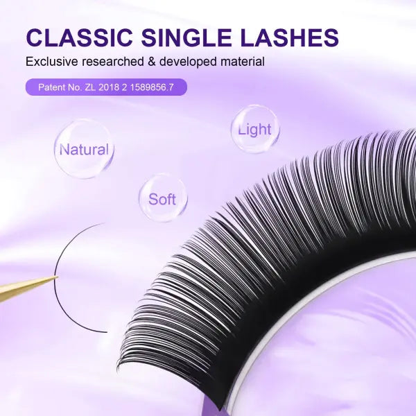 16Rows Classic Individual Eyelash Extension Lashes Matte Black Professional Soft Natural