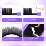 16Rows Classic Individual Eyelash Extension Lashes Matte Black Professional Soft Natural