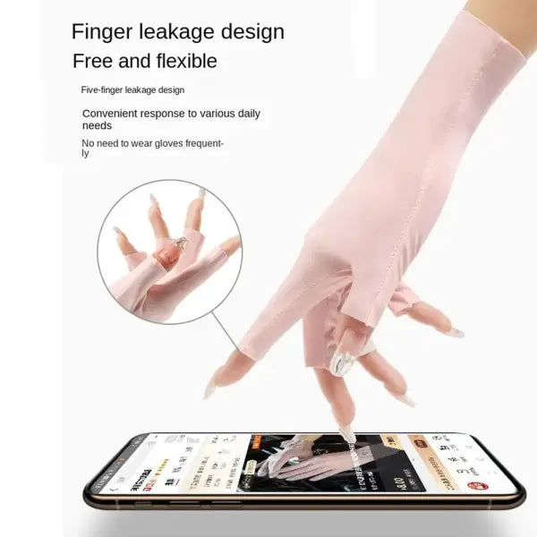 Nail Art UV Protection Gloves Fabric One Size Skin Safety Tool