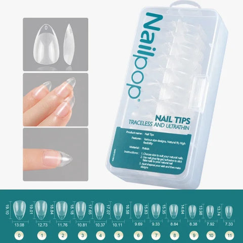 Nailpop Acrylic Nail Tips Size 0-9 600pcs for Finger Nails - Himpall