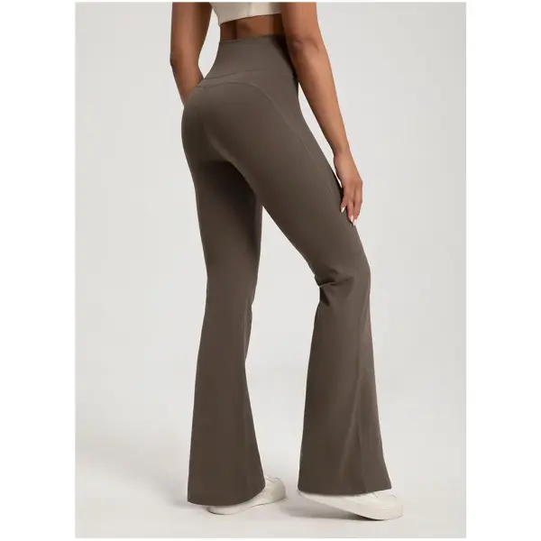 Women’s Naked-Feel Flare Yoga Pants - High Waisted Tummy Control Leggings & Hip Lifting Crossover Bell Bottoms