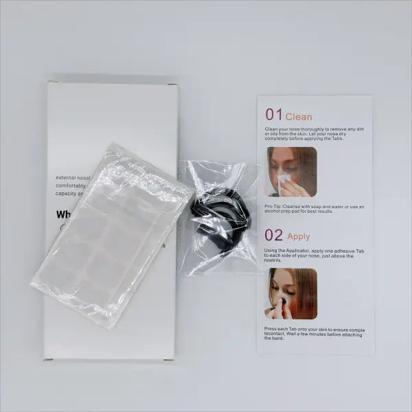 Anti-Snoring Nasal Dilator Starter Kit – Nose Openers & Magnetic Strips for Better Airflow - black-15 day