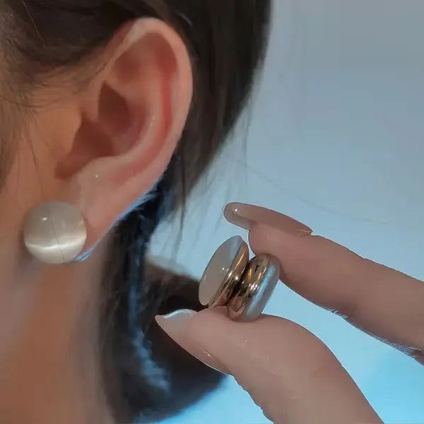 Natural Opal Magnetic Earrings Healthcare Weight Loss Slimming Non Piercing Ear Clip Earrings Stimulating Acupoints