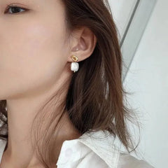 Natural Pearl Earrings in Elegant Design with Free Shipping Available - Himpall