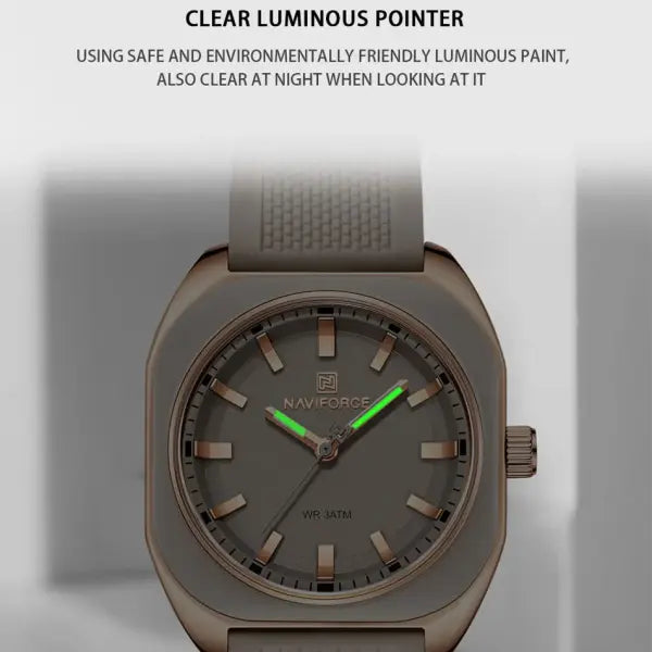 Polygon quartz silicone watch for daily elegance