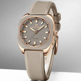Polygon quartz silicone watch for daily elegance
