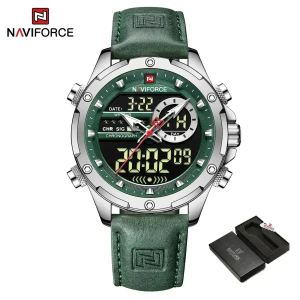Alloy Case Chronograph Watch Genuine Leather Casual Style - SGNGN BOX