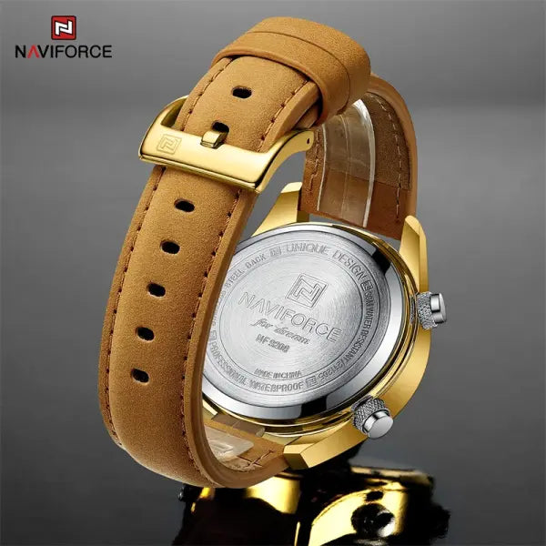 Alloy Case Chronograph Watch Genuine Leather Casual Style