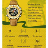 Alloy Case Chronograph Watch Genuine Leather Casual Style