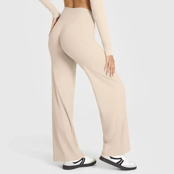 NCLAGEN Women’s Straight-Leg Yoga Pants - Buttery Soft Naked Feel Mid-Waist Sport Trousers for Gym Pilates & Casual