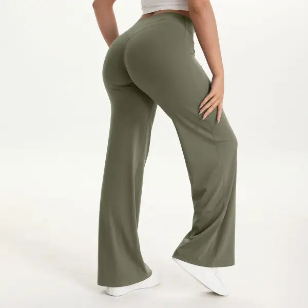 Women’s Ultra Soft Straight Leg Yoga Pants - Buttery Naked Feel Mid-Waist Gym Trousers for Pilates Running & Office