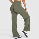 Women’s Ultra Soft Straight Leg Yoga Pants - Buttery Naked Feel Mid-Waist Gym Trousers for Pilates Running & Office
