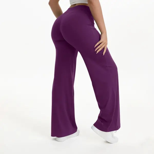 Women’s Ultra Soft Straight Leg Yoga Pants - Buttery Naked Feel Mid-Waist Gym Trousers for Pilates Running & Office
