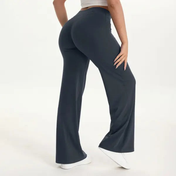 Women’s Ultra Soft Straight Leg Yoga Pants - Buttery Naked Feel Mid-Waist Gym Trousers for Pilates Running & Office