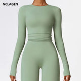 Women’s Long Sleeve Workout Shirt - Slim Fit Winter Yoga Top with Thumbholes - Breathable Dry-Fit Running & Gym Base