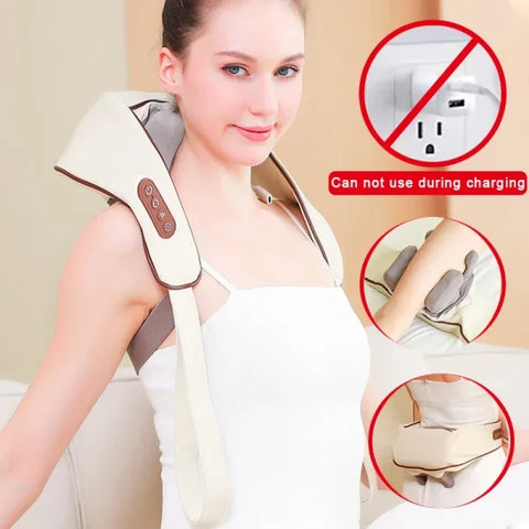 Neck and Shoulder Massage Shawl – 6D Heating & Kneading Wearable Massager - Himpall