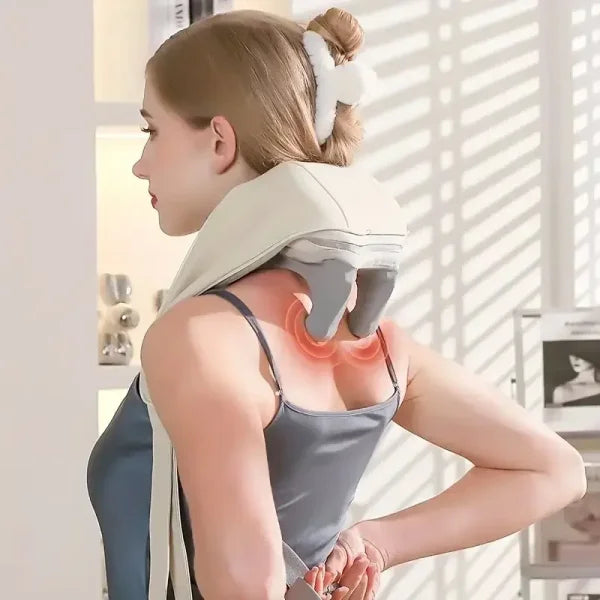 Neck and Shoulder Massage Shawl – 6D Heating & Kneading Wearable Massager - Himpall